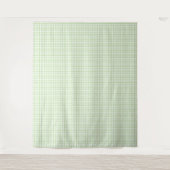 Waterverf Green en White Gingham Wandkleed (Voorkant)