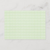 Waterverf Green en White Gingham Wedding Informatiekaartje (Achterkant)