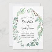 Waterverf Green Engagement Party uitnodiging (Voorkant)