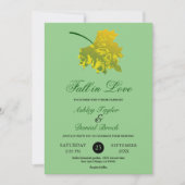 Waterverf Green Fall laat Sage Bloemenbruiloft Kaart (Voorkant)