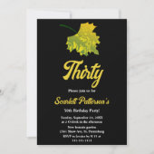 Waterverf Green Fall Leaves Zwart 30e Verjaardag Kaart (Voorkant)