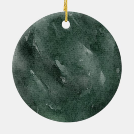 Waterverf Green Family Foto | Merry en Bright C Keramisch Ornament (Achterkant)