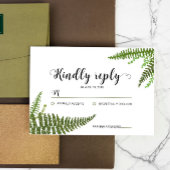 Waterverf Green Fern Leaf Wedding Verloving RSVP
