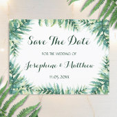 Waterverf Green Fern Save the Date Aankondigingskaart