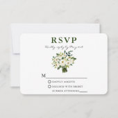 Waterverf Green Floral Bouquet Greenery RSVP Kaartje (Voorkant)