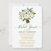Waterverf Green Floral Gold Vrijgezellenfeest Kaart (Voorkant)