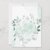 Waterverf Green Flowers Engagement Party Kaart (Achterkant)