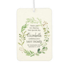 Waterverf Green Foliage Baby shower Party Favor Luchtverfrisser