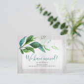 Waterverf Green Foliage Bewegende Aankondiging (Staand voorkant)