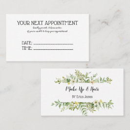 Waterverf Green Foliage Salon Afsprakenkaartje