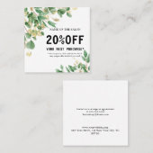 Waterverf Green Foliage Salon Kortingskaartje (Voorkant / Achterkant)