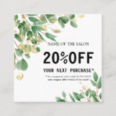 Waterverf Green Foliage Salon Kortingskaartje (Voorkant)