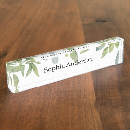 Waterverf Green Foliage Salon Naambordje