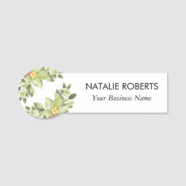 Waterverf Green Foliage Salon Naamplaatje