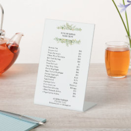 Waterverf Green Foliage Salon Reclamebord Met Voetstuk