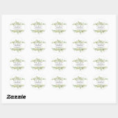 Waterverf Green Foliage Salon Ronde Sticker (Vel)