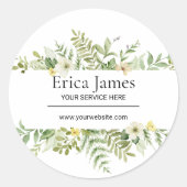 Waterverf Green Foliage Salon Ronde Sticker (Voorkant)