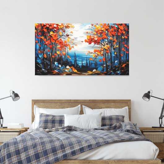 Waterverf Green Forest Canvas Afdruk (Insitu (Slaapkamer))