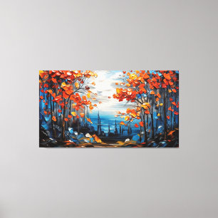 Waterverf Green Forest Canvas Afdruk