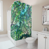 Waterverf Green Forest Douchegordijn (In situ)