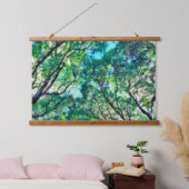 Waterverf Green Forest Hangend Wandkleed (Slaapkamer)