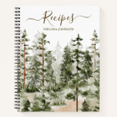 Waterverf Green Forest kookboek recept Notitieboek (Voorkant)