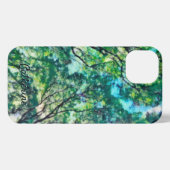 Waterverf Green Forest Monogram iPhone Hoesje (Achterkant horizontaal)