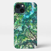 Waterverf Green Forest Monogram iPhone Hoesje (Achterkant)