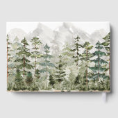 Waterverf Green Forest Mountain Cabin Lake House Gastenboek (Achterkant)