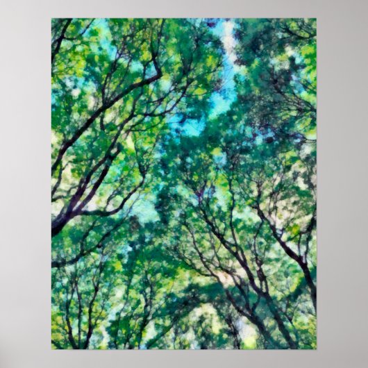Waterverf Green Forest Poster (Voorkant)