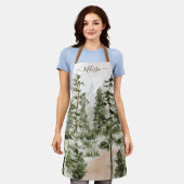 Waterverf Green Forest Schort (Gedragen)