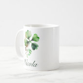 Waterverf Green Four Leaf Clover St Patrick's Day Koffiemok (Voorkant links)
