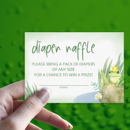 Waterverf Green Frog luier loterij ticket Informatiekaartje