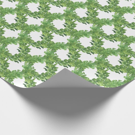 Waterverf Green Garland Lattice Cadeaupapier (Hoek)