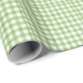 Waterverf Green Gingham Baby shower Cadeaupapier (Rol Hoek)