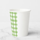 Waterverf Green Gingham Baby shower Papieren Bekers (Links)