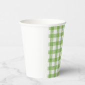 Waterverf Green Gingham Baby shower Papieren Bekers (Rechts)