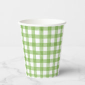 Waterverf Green Gingham Baby shower Papieren Bekers (Voorkant)