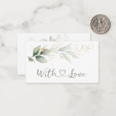 Waterverf Green Gold Foliage Hartelijk dank Notitiekaartje (Voorkant / Achterkant in situ)