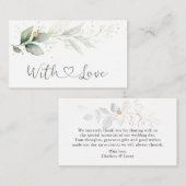 Waterverf Green Gold Foliage Hartelijk dank Notitiekaartje (Voorkant / Achterkant)