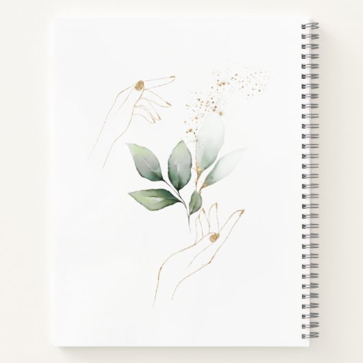 Waterverf Green Gold Foliage Pregnage Journal Notitieboek (Achterkant)