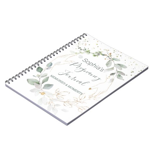 Waterverf Green Gold Foliage Pregnage Journal Notitieboek (Linkerzijde)