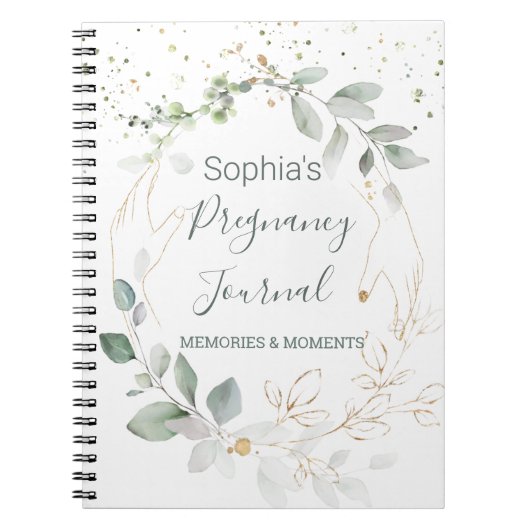 Waterverf Green Gold Foliage Pregnage Journal Notitieboek (Voorkant)