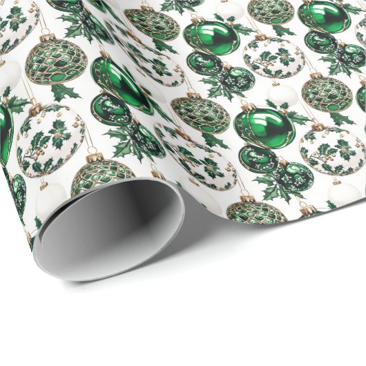 Waterverf Green Gold Glitter Kerstversiering Cadeaupapier (Rol Hoek)