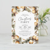 Waterverf Green & Gold Kerstfeest Kaart (Staand voorkant)