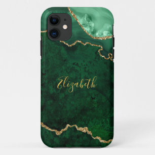 Waterverf Green Gold Marble Agate Geode Case-Mate iPhone Case