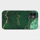 Waterverf Green Gold Marble Agate Geode Case-Mate iPhone Case (Achterkant (horizontaal))