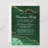 Waterverf Green Gold Marble Geode Kerstfeest Kaart (Voorkant)