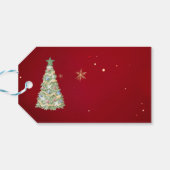 Waterverf Green Hues Kerstboom Cadeaulabel (Achterkant Horizontaal)