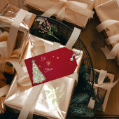 Waterverf Green Hues Kerstboom Cadeaulabel